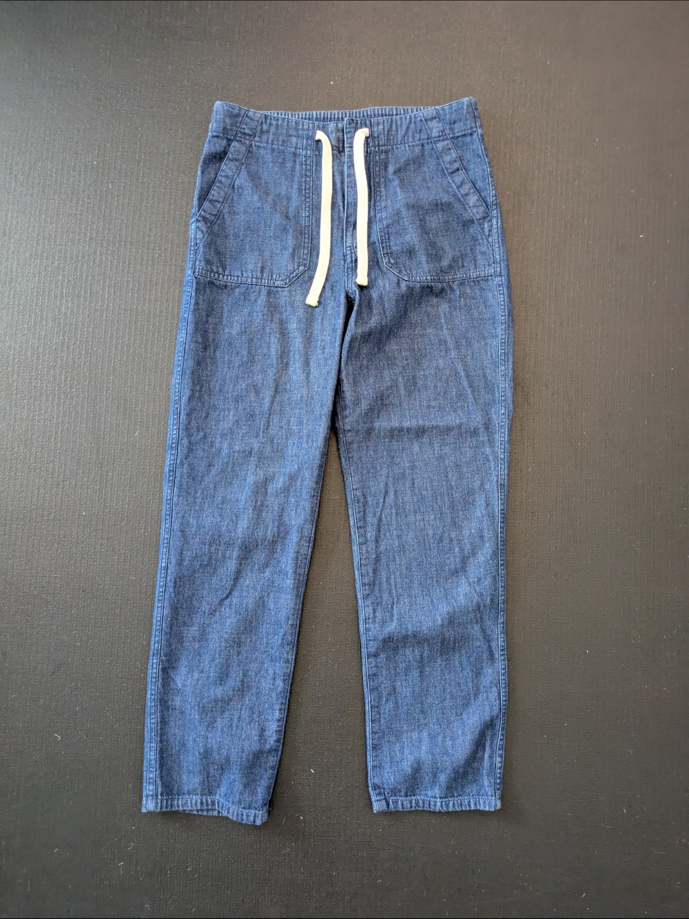 J. Crew Denim Camp Pant Tie Waist High Rise Straight Leg Jogger Blue NWOT XS - Picture 3 of 8
